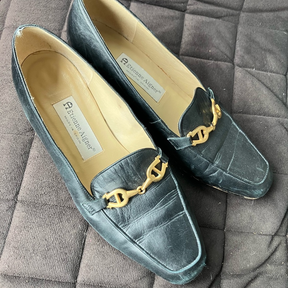 Etienne Aigner Black Loafers